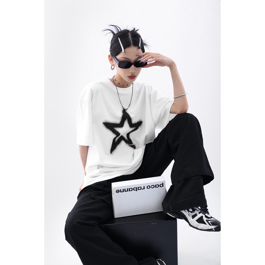 Áo Thun Nữ In Hình Ngôi Sao Năm Cánh Chất Liệu Cotton Nguyên Chất Thời Trang Xuân Hạ 20