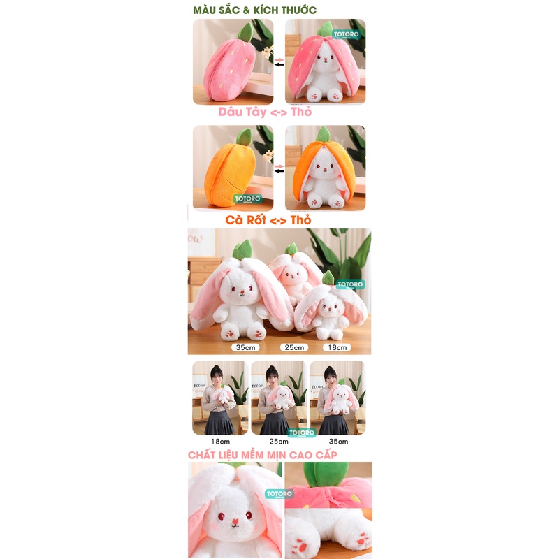 Gấu bông Thú bông Trái Cây nở ra Thỏ lông mềm mịn siêu dễ thương