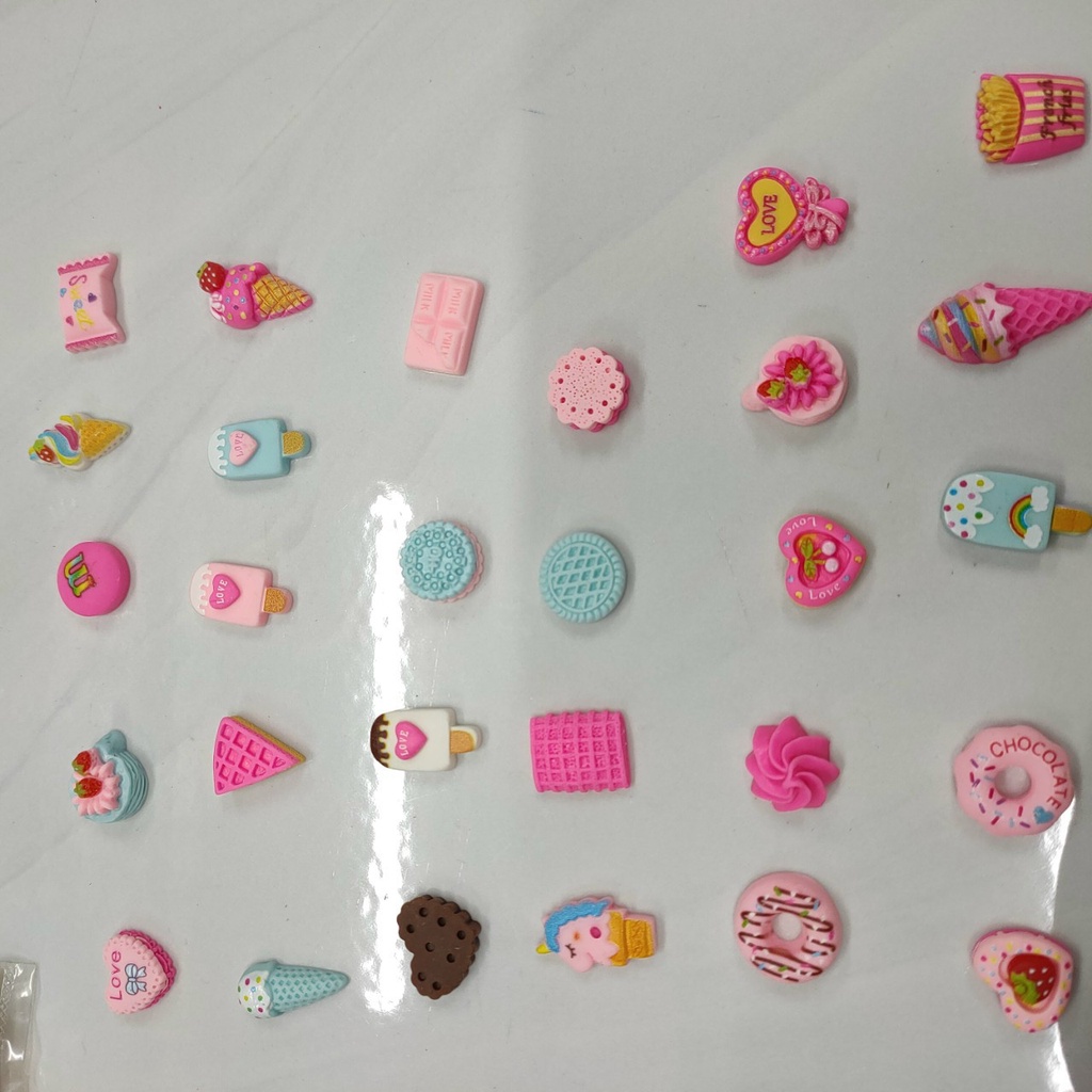 MH2349- Miếng patch nhựa nhiều kiểu làm kẹp tóc, đồ chơi