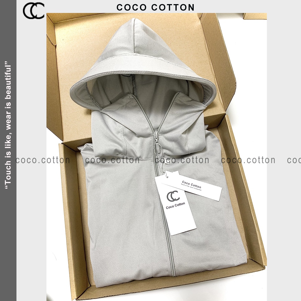 Áo chống nắng cho bé toàn thân CoCoCotton liền thân dáng dài an toàn cho da bé