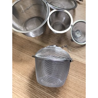Rổ lọc trà inox túi lọc gia vị có nắp và móc treo tiện dụng