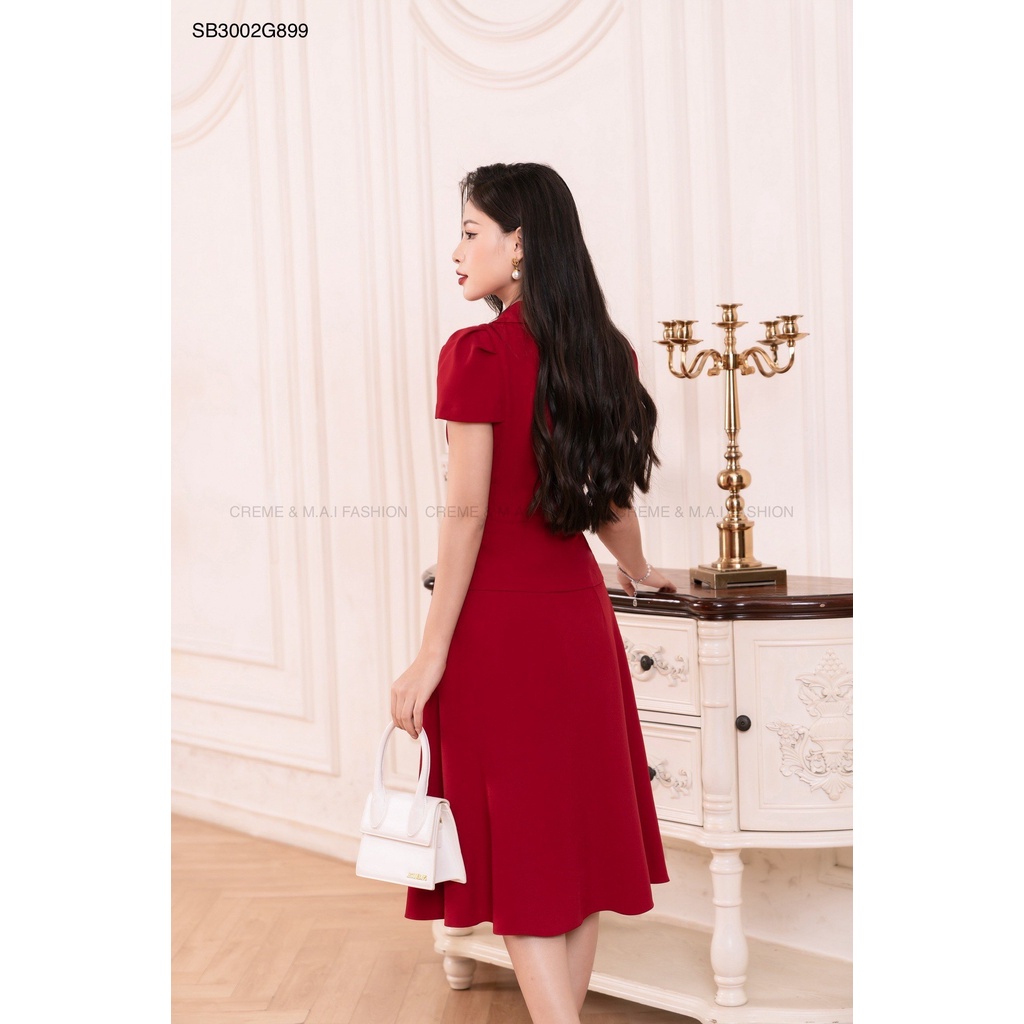 SET BỘ KÍ GIẢ CÔNG SỞ CỔ VEST TAY NGẮN DÁNG XÒE THIẾT KẾ CREME SB3002 | BigBuy360 - bigbuy360.vn