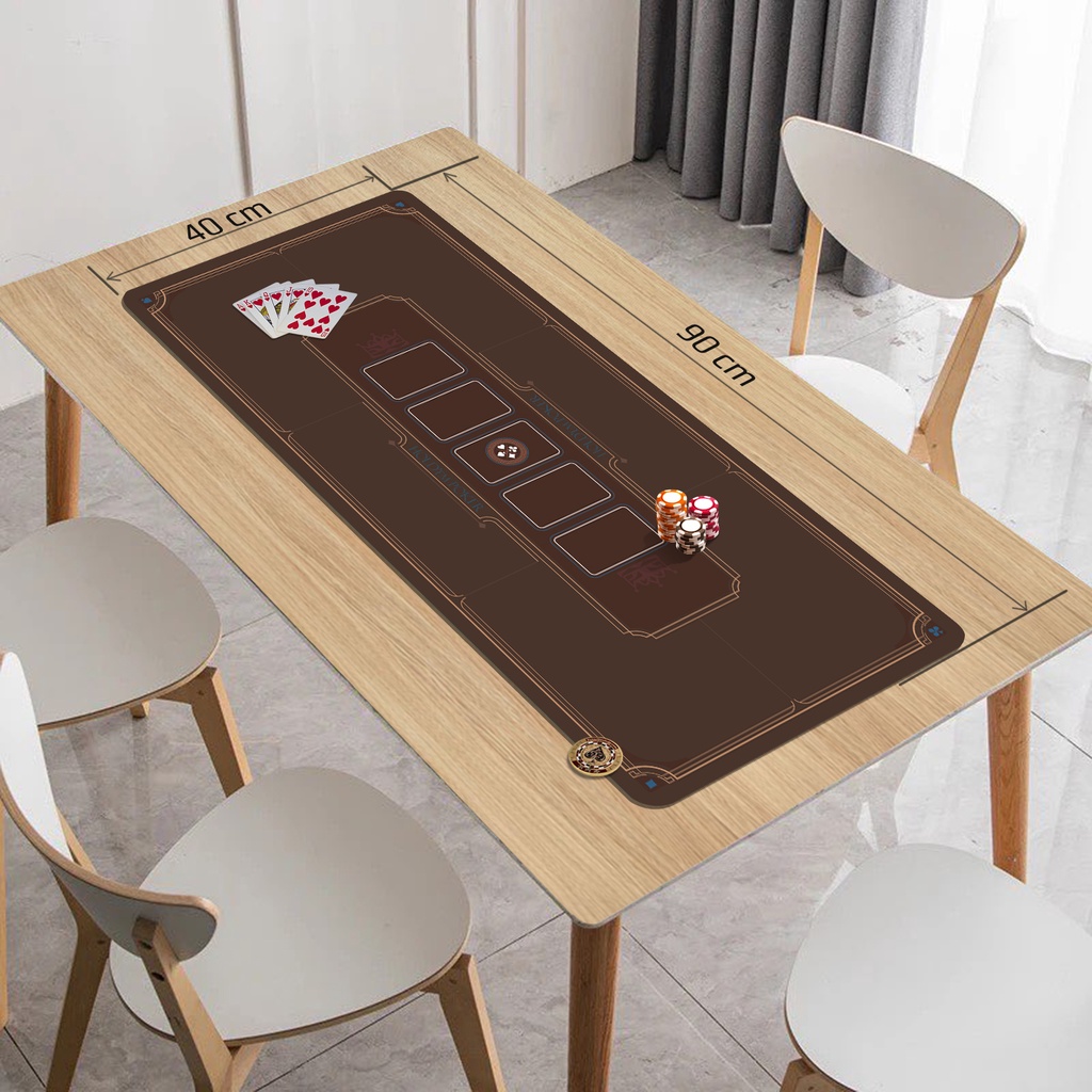 Thảm Cao Su Chơi Poker, Roulette, Blackjack Chuyên Dụng Cao Cấp Texas Hold'em 40x90cm