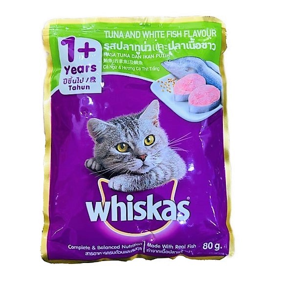PATE CHO MÈO CON/MÈO TRƯỞNG THÀNH WHISKAS GÓI 80G