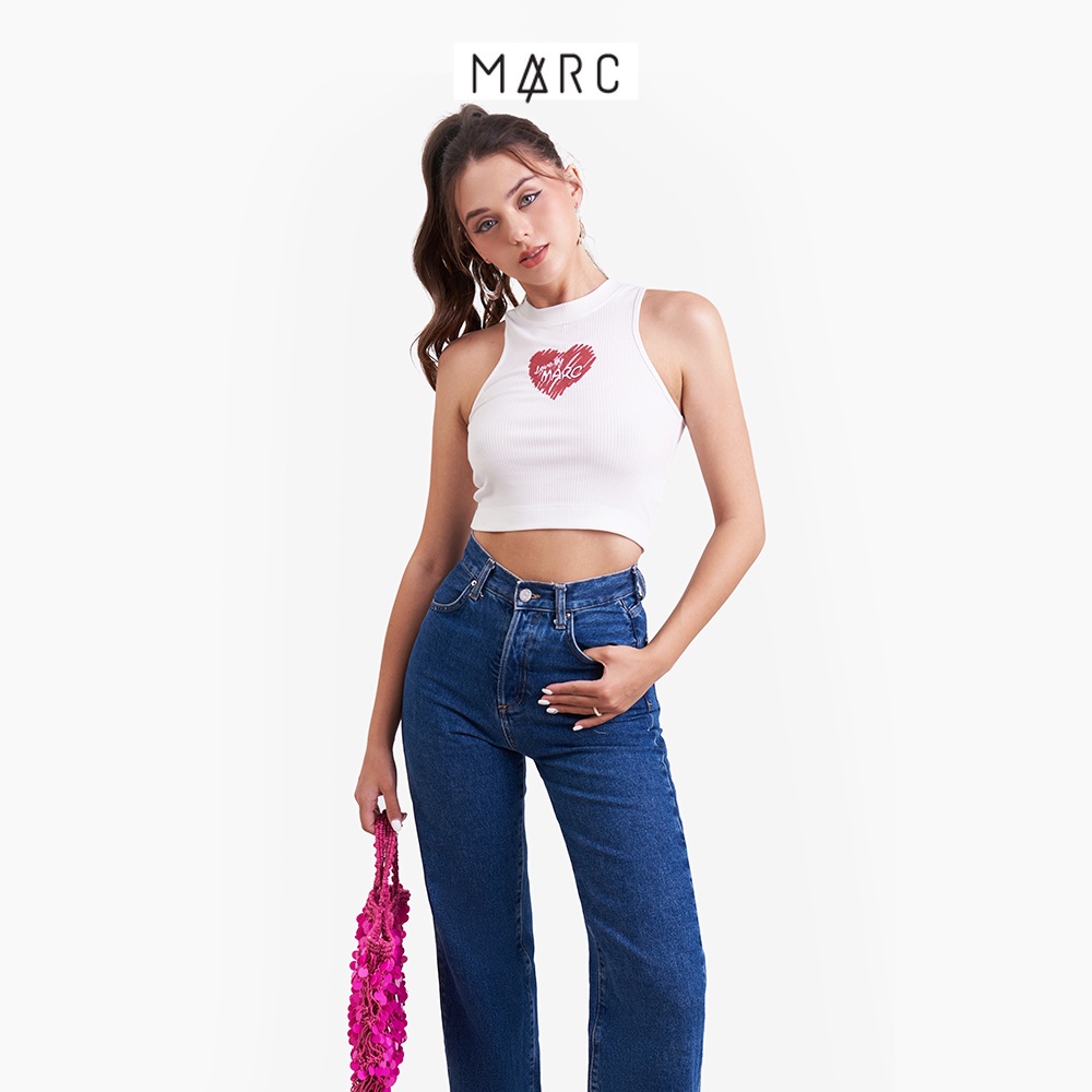 Áo ba lỗ nữ MARC FASHION croptop form ôm thêu trái tim CBSH021923