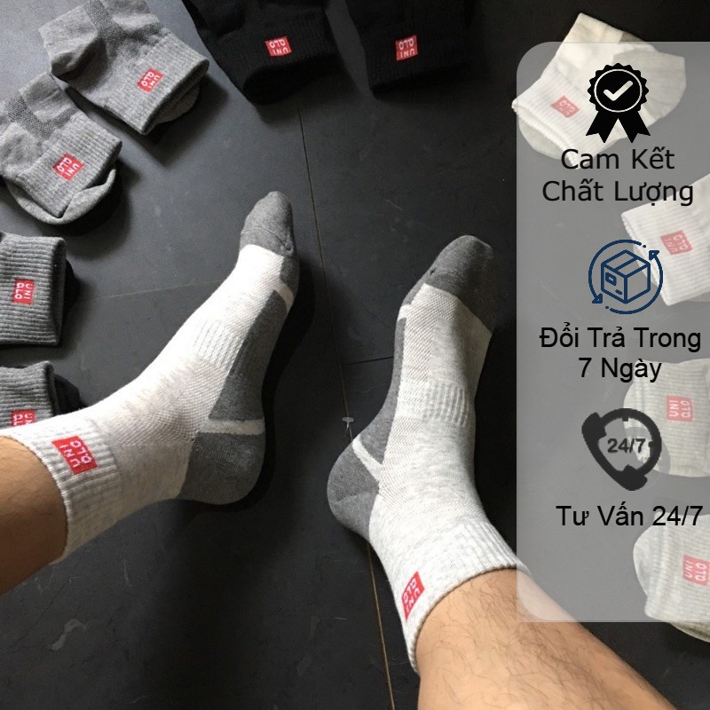 Tất nam UNIQLO vớ nam UNIQLO Cổ Cao Cotton Bamboo thấm hút mồ hôi chân