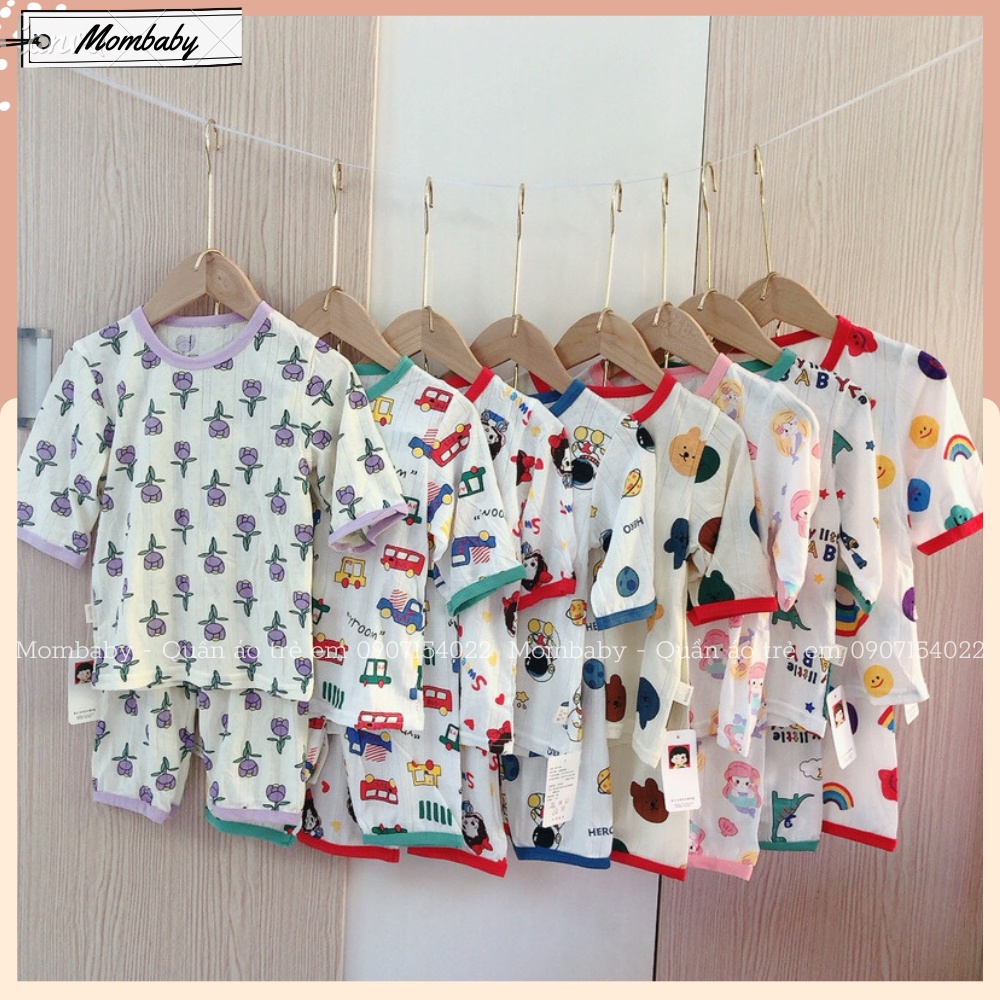 Bộ Lửng Tay Thun Thoáng Khí Hoạ Tiết Dễ Thương Cho Bé