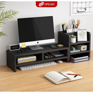 Kệ màn hình máy tính kết hợp giá để sách để bàn làm việc thương hiệu UNLIMI - GP184