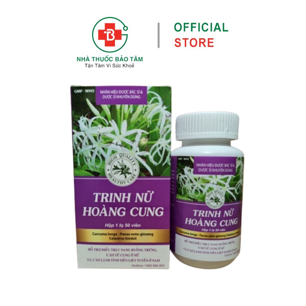 Trinh Nữ Hoàng Cung hỗ trợ giảm u xơ tử cung, u nang buồng trứng, u xơ tuyến tiền liệt lọ 50 viên