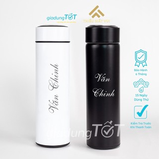 Bình nước giữ nhiệt khắc tên, bình nước cao cấp gia dụng tốt 500ml inox 304, tặng kèm túi
