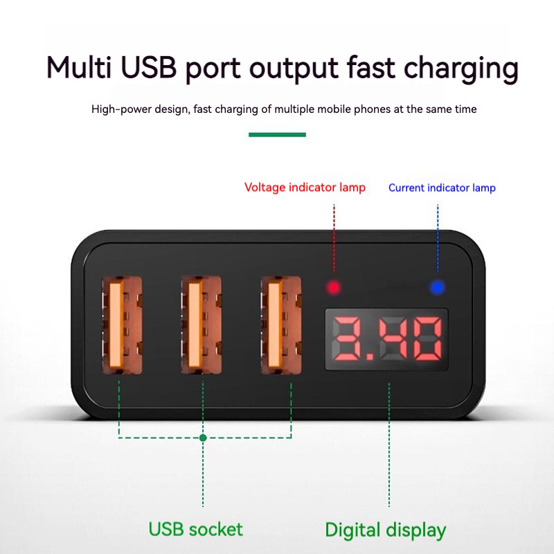 OKSJ ba cổng sạc đầu điện thoại di động sạc nhanh 3.4A nhiều cổng USB cắm Android Huawei Xiaomi Honor One Plus Tablet Universal