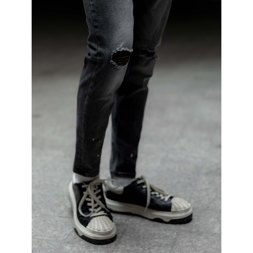 Quần Jean Nam Skinny Gray Wash Paint, Chất Vải Jean Cotton Thoải Mái, QJ0028, SOMEHOW