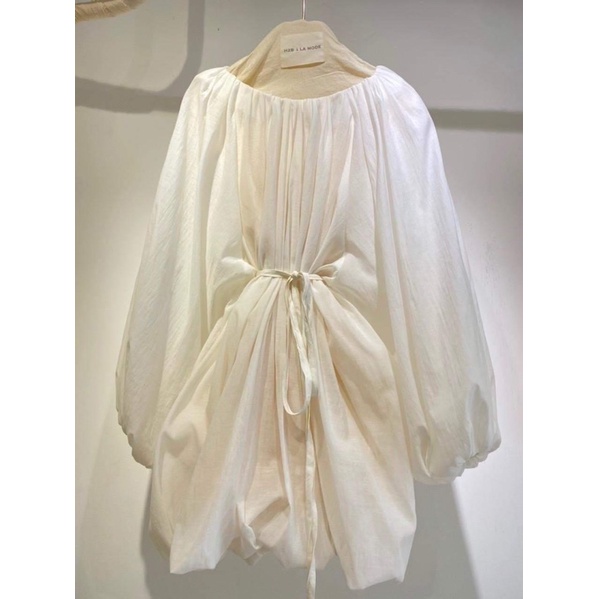 Váy tơ bồng đũi buộc eo không nhăn