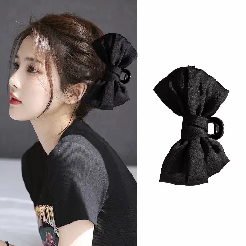 Kẹp Tóc Hình Cá Mập Đính Nơ Hồng Phong Cách Forty Styles 2023 CupidStore