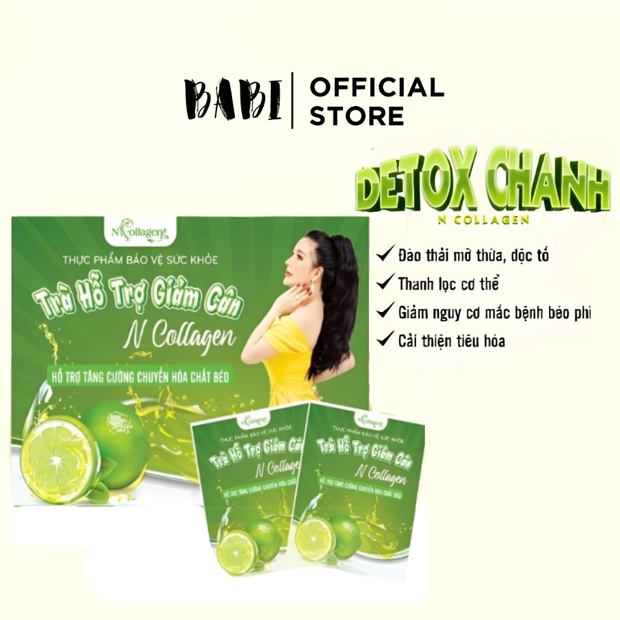 Trà giảm cân vị chanh an toàn hiệu quả Ncollagen 15 gói