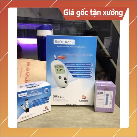 Máy đo đường huyết Safe-Accu tặng ngay hộp 50 que thử + 1 hộp kim chích máu Chính hãng