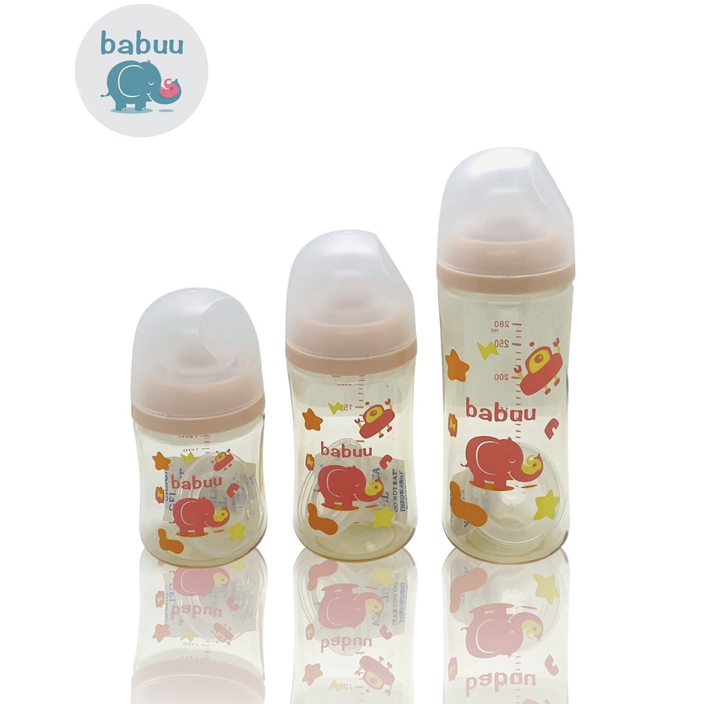 Bình sữa Babuu Baby Nhật Bản cổ rộng PPSU 90ml, 120ml, 160ml, 240ml, 300ml cho bé sơ sinh  Homedy Kids