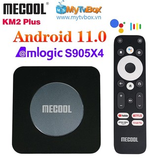 Tivi box mecool km2 plus 2022 androidtv 11 chứng chỉ netflix