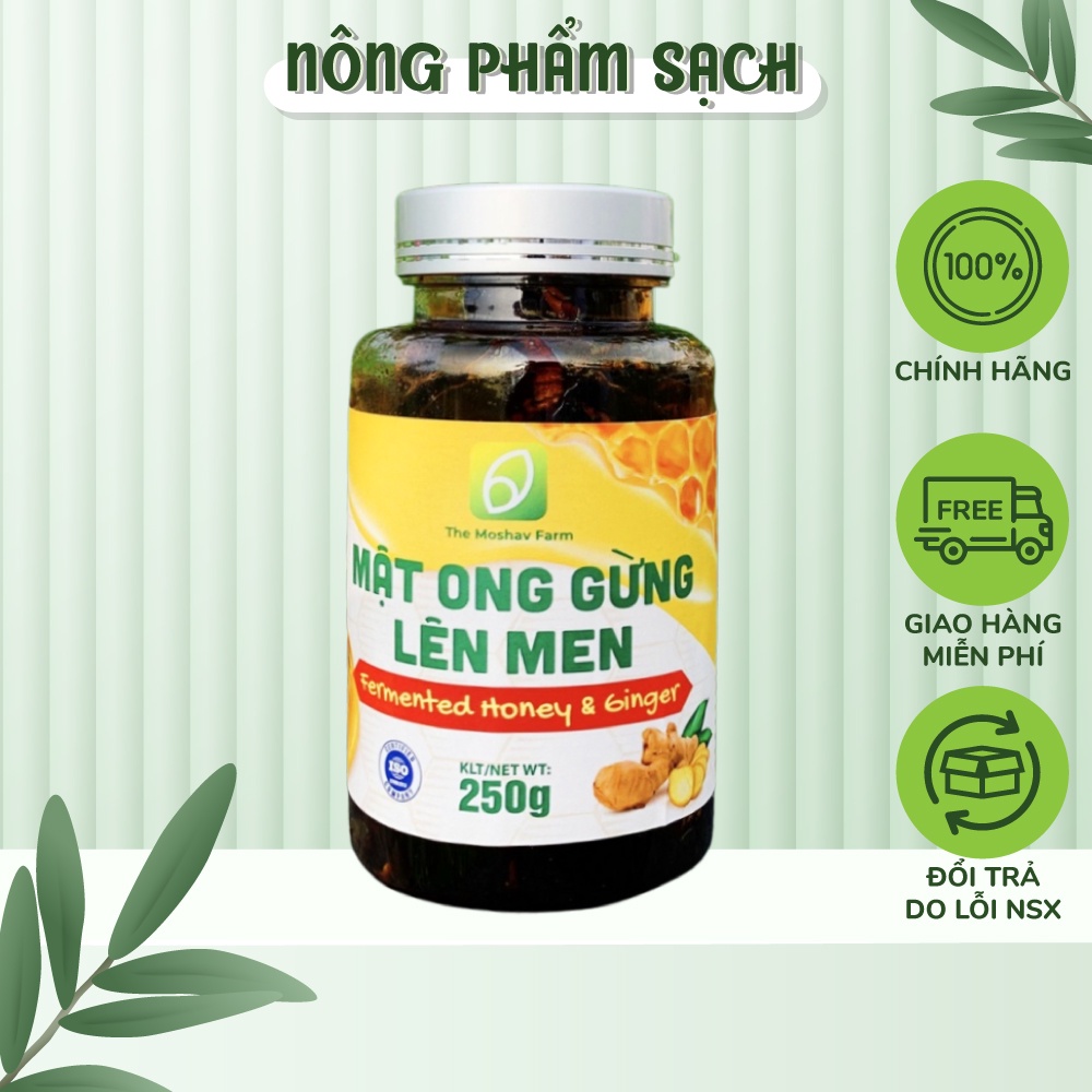 Mật ong gừng lên men The Moshav Farm hũ 250 gram - Nông Phẩm Sạch