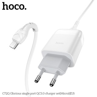Bộ sạc nhanh 18w hoco c72q qc3.0 cho điện thoại android