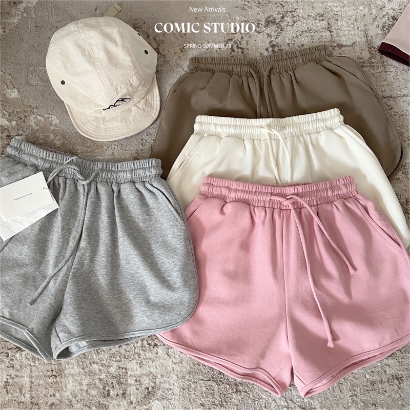 Quần đùi nữ lưng chun chất liệu cotton mềm COMICHOUSE