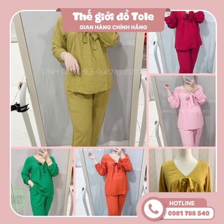 Đồ bộ tole thiết kế tay dài tole thái mềm mịn dày size 45-72kg