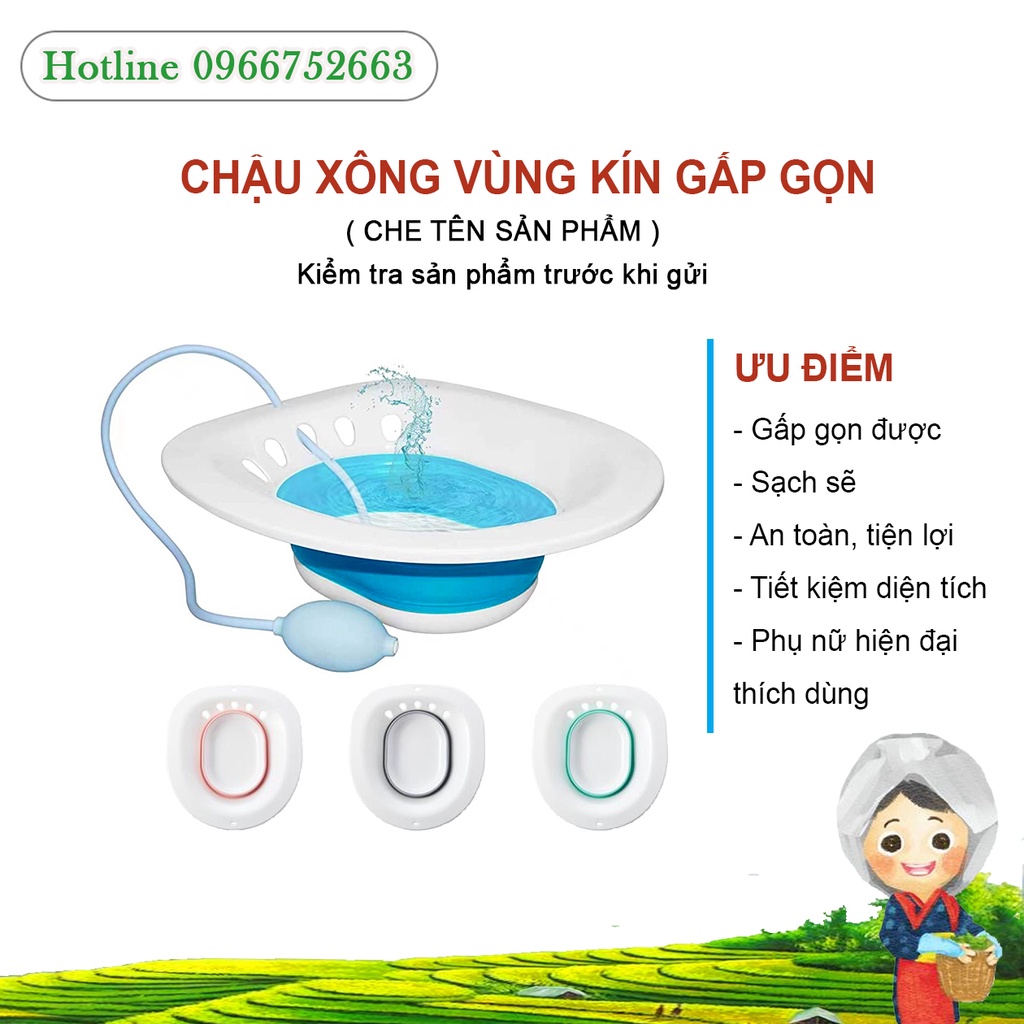 Chậu Xông Trĩ, Bô Xông Trĩ, Chậu Xông Vùng Kín, Chậu Gấp Gọn | Shop BeChit