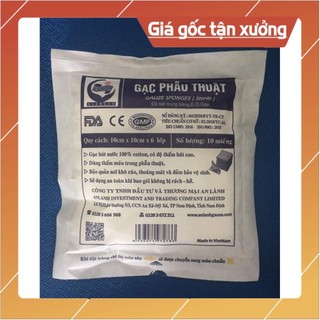 Gạc phẫu thuật An Lành 10cmx10cmx6 lớp, tiệt trùng Bịch 50 gói