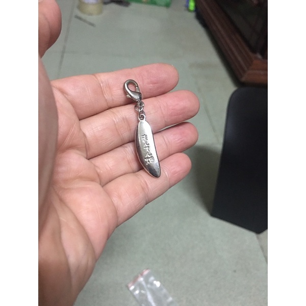 Móc charm  hình hạt đậu may mắn kim loại si tuyển Nhật