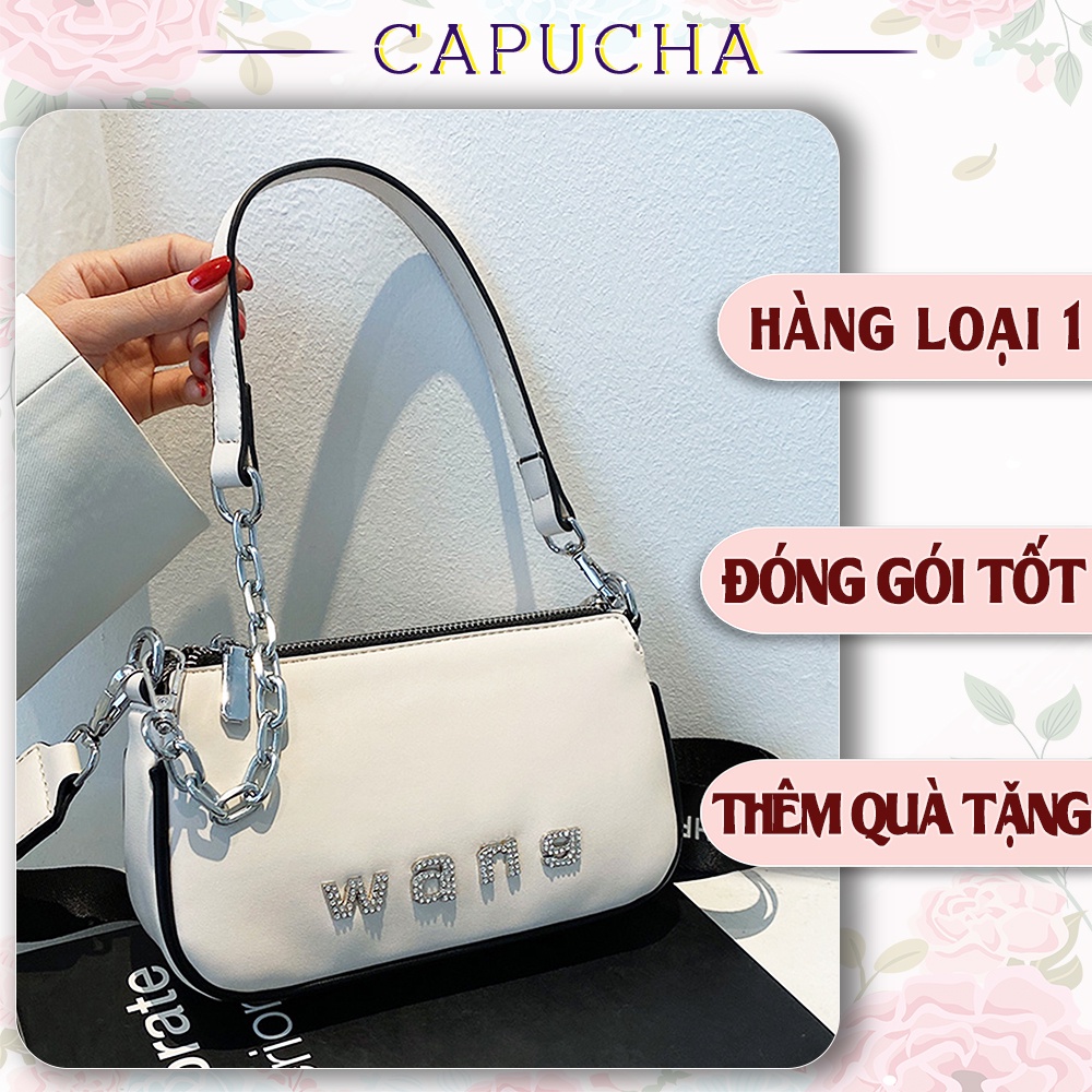 Túi xách nữ đeo 2 kiểu dây phối xích cực lạ chất da mềm mịn cao cấp Capucha T282