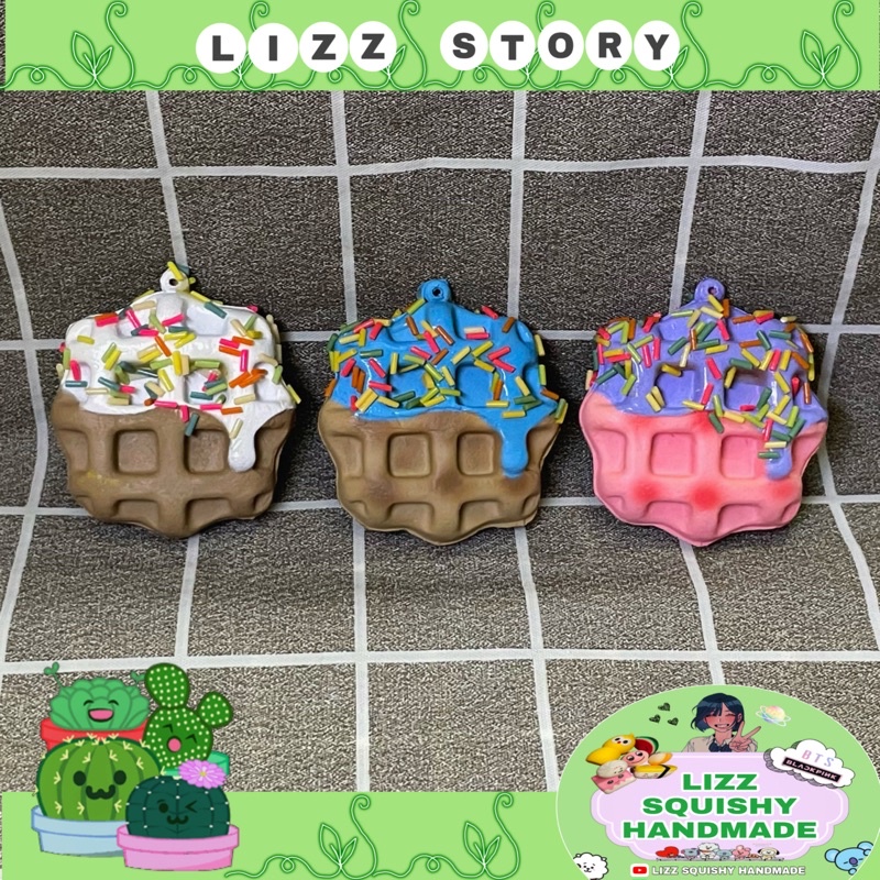 Squishy mini bánh Waffle,squishy mini nhật