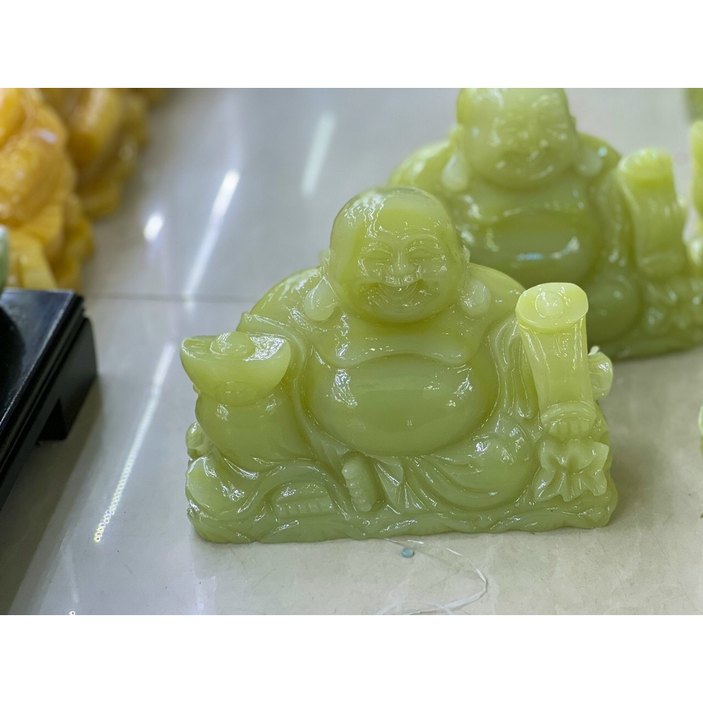 Tượng Phật Di Lặc Đá Ngọc Hoàng Long nguyên khối cao 8cm, 10cm, 12cm