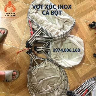 Vợt lưới xúc cá bột, khung inox độ bền cao, mắt lưới 1 ly