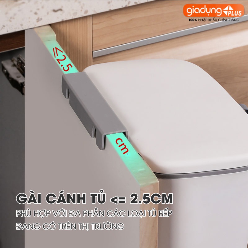 Thùng rác treo tường đa năng LAZYDO có nắp trượt thông minh - thùng rác treo cánh tủ bếp đa năng cho phòng tắm, nhà bếp