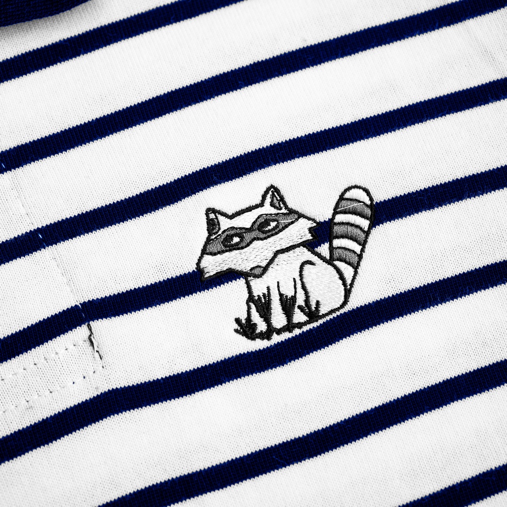 Áo polo, áo thun polo có bo cổ, họa tiết kẻ sọc ngang, form áo dành cho nam nữ thêu con cáo Fox - Striped Polo Shirt