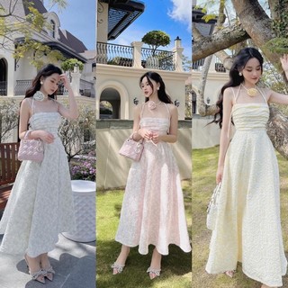 (miễn phí chỉnh váy) đầm maxi hai dây đi tiệc du lịch chụp ảnh sống ảo thiết kế tiểu thư sang chảnh trẻ trung