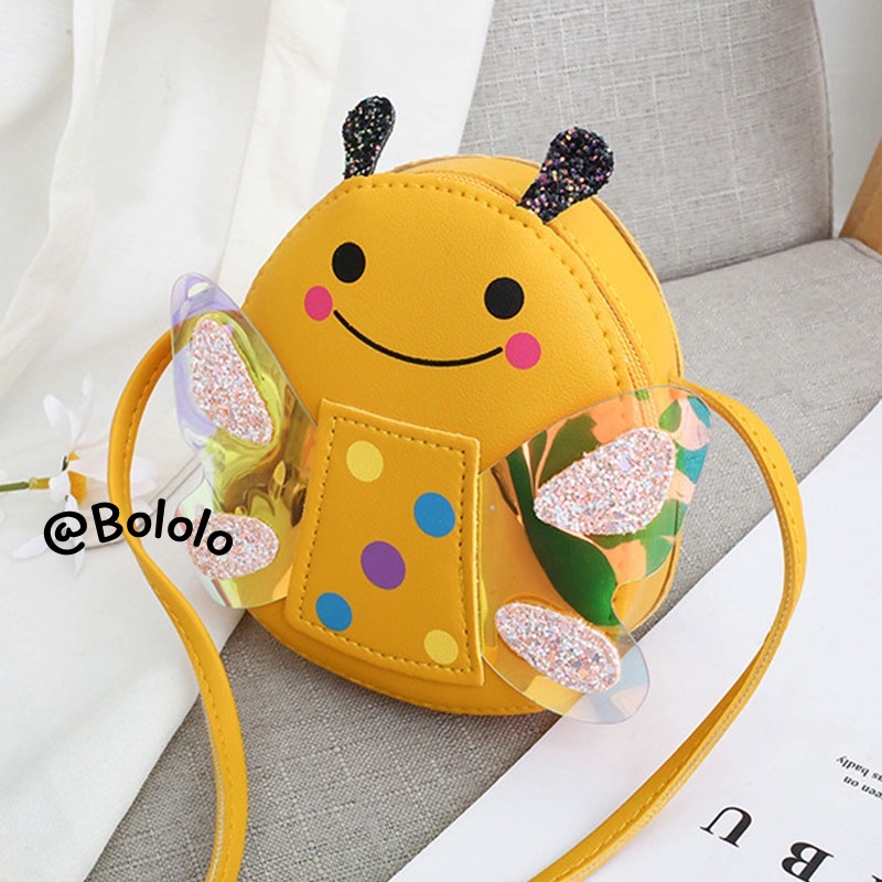 Bololo Túi Đeo Chéo Đựng Thẻ Thiết Kế Nhỏ Nhắn Màu Laser Thời Trang Xinh Xắn Dành Cho Bé