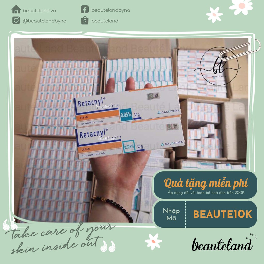 Tretinoin Retacnyl Cream 0,025%, 0,05% Kem giúp giảm mụn, chống lão hoá