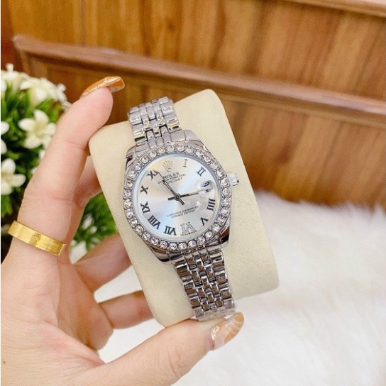 Đồng hồ nữ Rolex dây thép không gỉ màu sắc thời thượng , dành cho phải đẹp