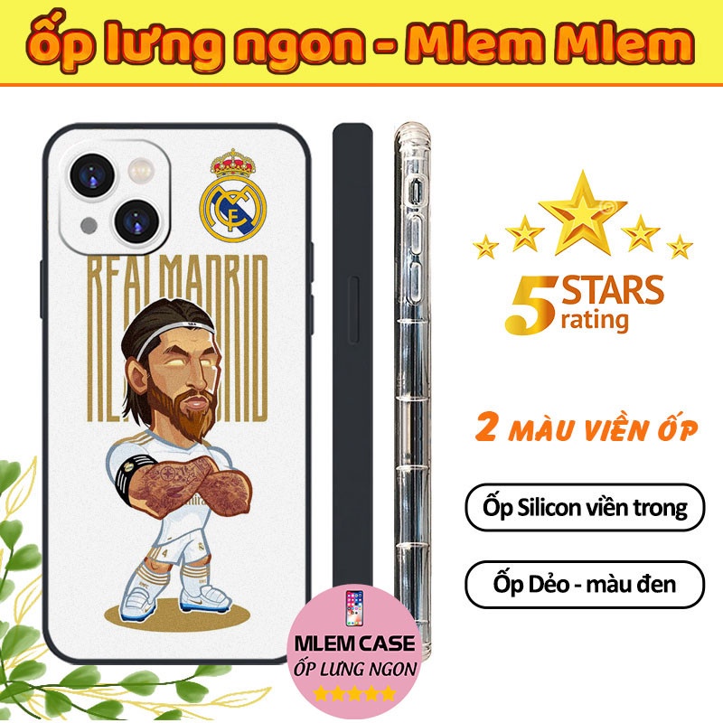 🔥 Ốp Lưng SERGIO RAMOS Real Madrid Nền Màu Trắng Đẹp iphone 6s 6 7 8 Plus X Xr Xs Max 11 12 13 14 Pro Max FOOTBALL101