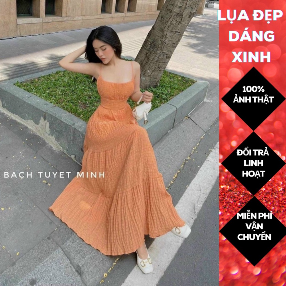 (Fom: <55kg) Đầm Maxi Xoè Xốp Váy Chúa Nữ Tính, Đầm Công Chúa, Dự Tiệc, Thường Ngày, Ăn Cưới, Dã Ngoại JL24
