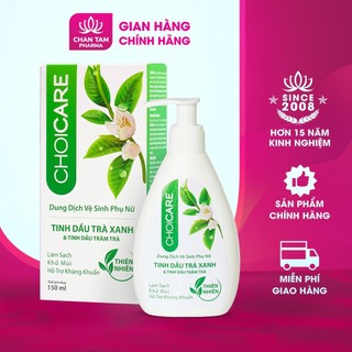 Dung dịch vệ sinh phụ nữ, làm sạch chăm sóc vùng kín, kháng khuẩn CHOICARE Trà Xanh - 150ml