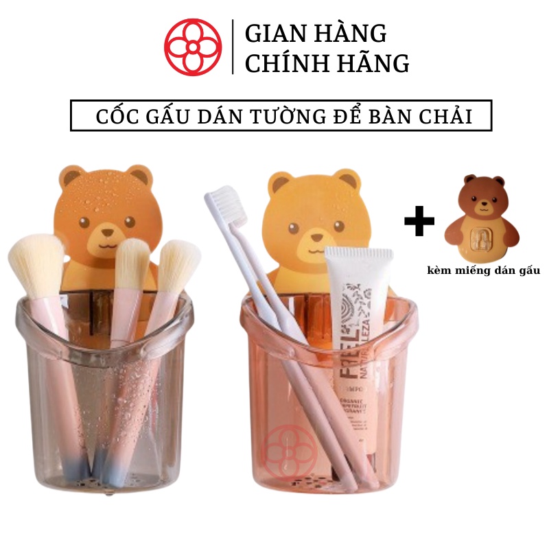 [Mã Bmlt100 Giảm Đến 100K Đơn 499K] Cốc Gấu Dán Tường Đựng Bàn Chải, Kem Đánh Răng - Việt Nhật Plastic Hn