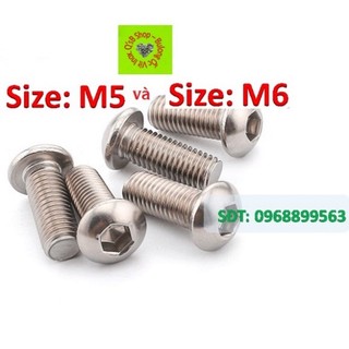 Bulong lục giác chìm đầu cầu, ốc lục giác chìm đầu cầu size m5,và m6 inox 201, inox 304 din 7380