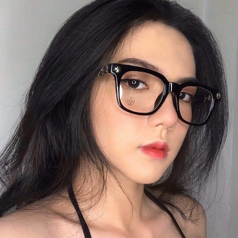 Gọng Kính Cận Chrome Hearts DORIS Mắt Vuông Họa Tiết Kim Loại Dành Cho Nam Nữ