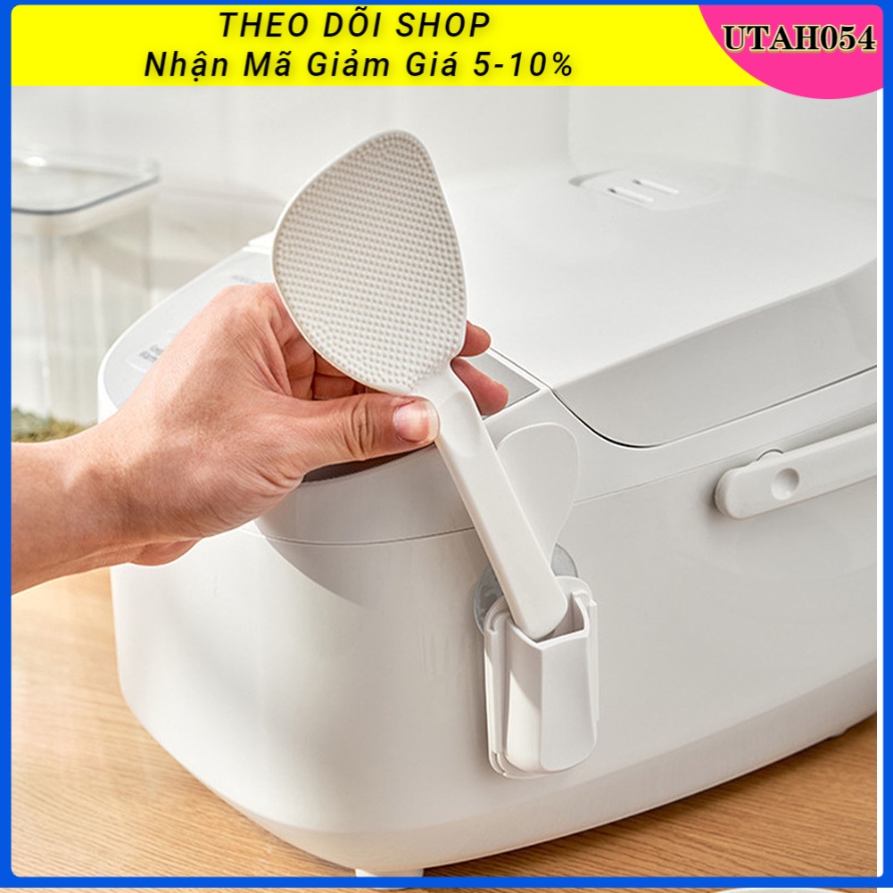 Muỗng Cơm Móc Mái Chèo Giá Đỡ Thìa Có Cốc Hút Để Gạo Khoai Tây