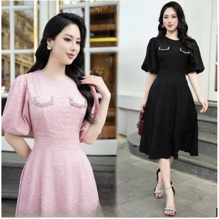 Váy dài xòe -tay phồng - đính đá công chúa lung linh