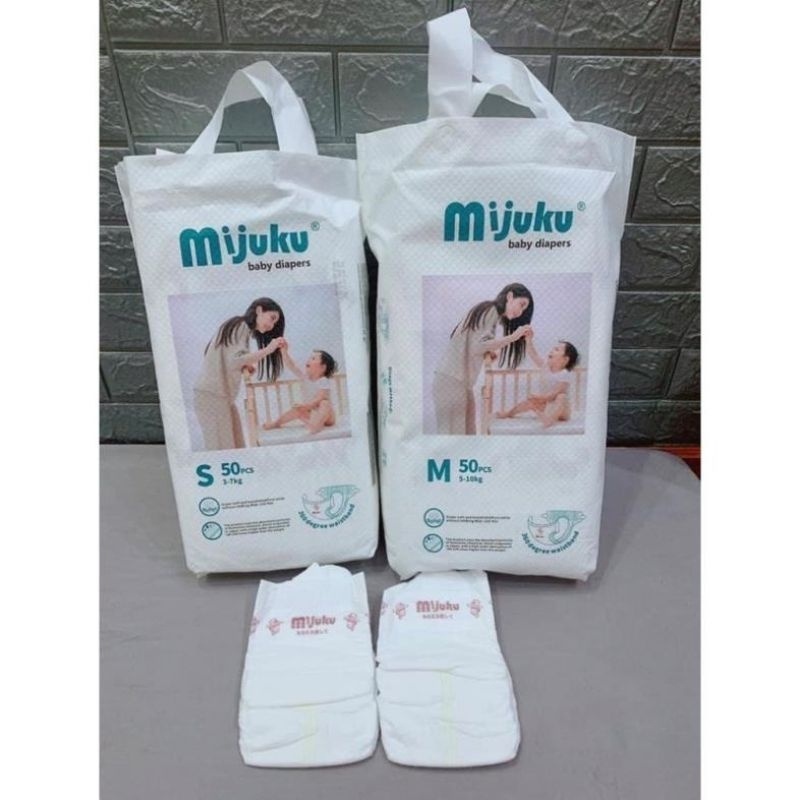Bỉm Mijuku size S100/M100/L100/XL100/XXL100/XXXL100 cho bé từ 3kg trở lên.....