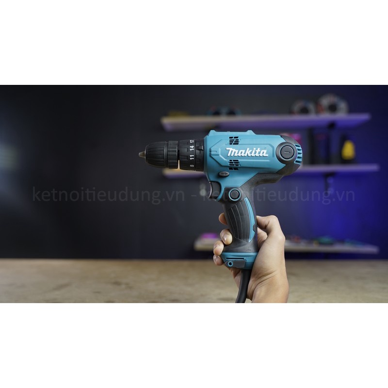 Máy khoan búa và vặn vít Makita (10mm) HP0300 -HÀNG CHÍNH HÃNG