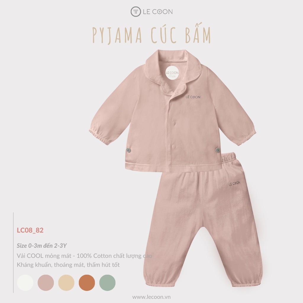 LE COON | Pyjama Dài Tay | Vải COOL mỏng mát | 0 - 3 tuổi